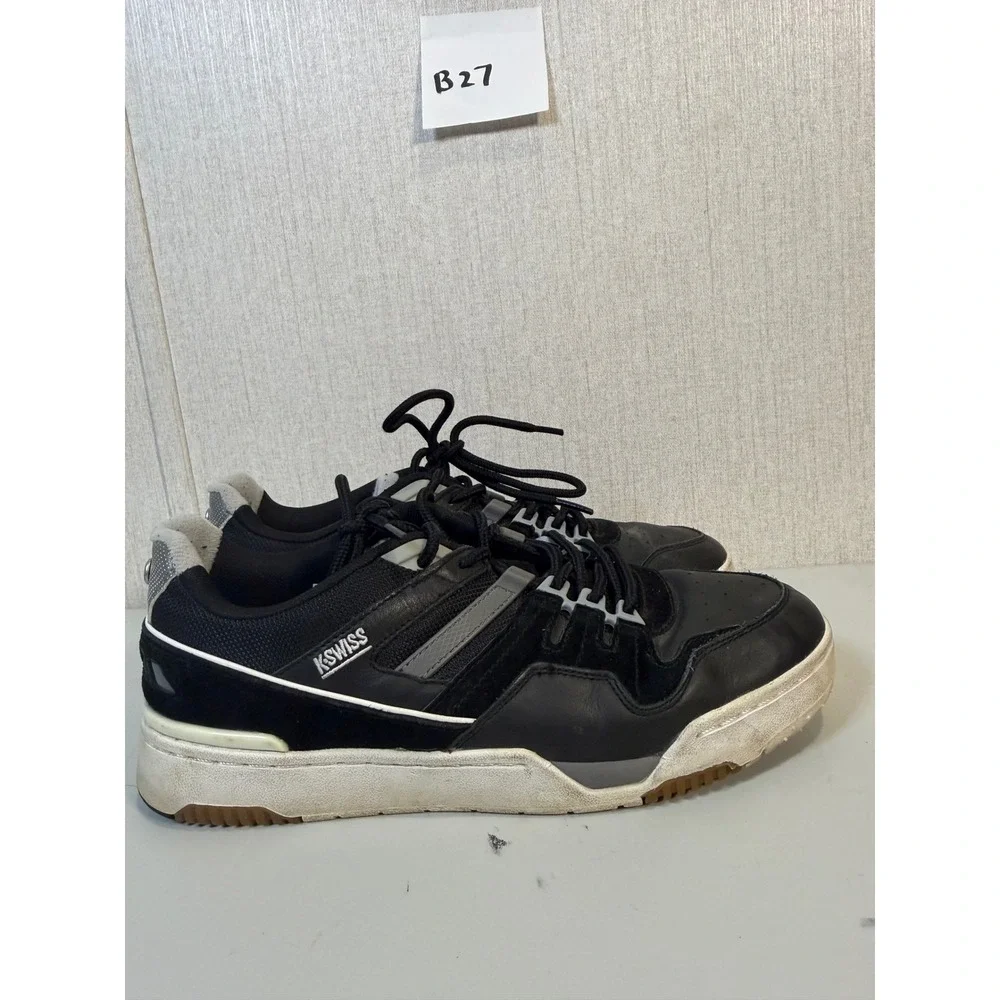 K-Swiss Match Rival Black Gray White Mens Size 9.5 Sneakers‎ 07154 005